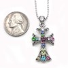 Soulbreezecollection Retro Design Multicolor Christian Cross Necklace Pendant Charm Ball