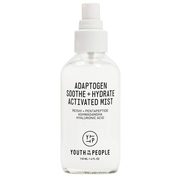 Youth To The People Adaptogen Soothe + Hydrate Activated Mist - Hyaluronic Acid, Reishi + Pentapeptide Moisturizing Facial Spray - Vegan Face Mist - Clean Beauty (4oz)