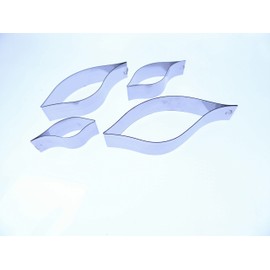 Multi Purpose Stainless Steel Sugarcraft Flower Cutter Set – Set of Four Cutter 71 17 mm x 21 mm, 58 x 23 mm, 45 x 31 x 12 mm