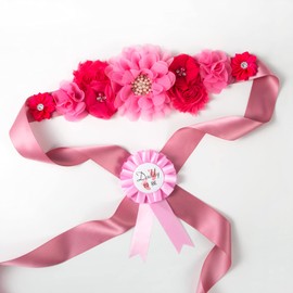 Baby Bee Baby Shower Mommy Sash Pregnancy Sash Keepsake Baby Shower Flower Belly Belt Gender Reveal