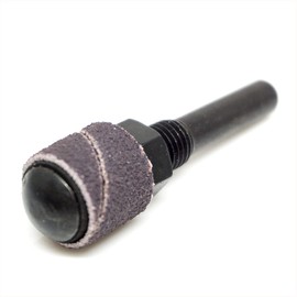 Benchmark Abrasives 1/2" x 1/2" Rubber Expanding Drum Sander with 1/4" Mandrel, Spiral Bands Rotary Sander Attachment for Drill & Die Grinder, Metal Polishing Sanding - Sanders for Woodworking