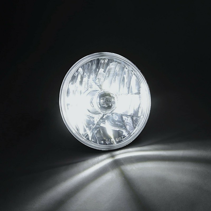 Octane Lighting 5 3/4 Inch Crystal Clear Halogen Headlight Metal