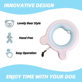 Retractable Dog Leash,Hands-Free & Hand-Held Design, One-Button Brake,10FT Strong Nylon Rope,Dog Leash for Up to 60lbs Medium Dogs, Small Dogs & Puppies(Blue)