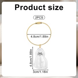 BOXOB 2pcs Cat Hair Collector Keychain, Adorable Pet Storage Keepsake Bottle Keychains Memorial Bottle Keychain Gifts Fit Pet Owners