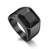 Bandmax Gemstone Signet Rings for Men, Stainless Steel Sovereign Ring