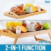 Zulay Bamboo Folding Breakfast Tray - Bed & Snack Tray