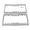 Shark Tooth License Plate Frame with Screws Caps, Set of