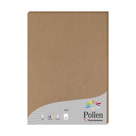Clairefontaine - Ref 29205C - Kraft Paper (Pack of 25 Sheets) - A4 (210 x 297mm) in Size, 210gsm Kraft Paper, Acid Free, Printer Compatible - Natural Kraft Colour