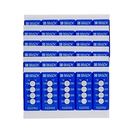 Brady TIL-4-82C/180F Temperature-Indicating Label, Polyester, 0.787" H x 0.787" W, White on Blue, 30/Pack (Pack of 30)