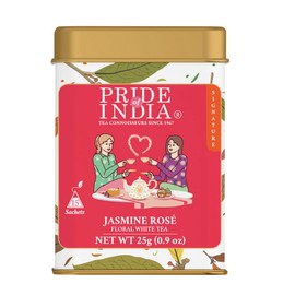 Pride of India | PACK of 6 - Jasmine Rose Royal White Tea | 15 Pyramid Full Leaf Individually Wrapped Tea Bags | Smooth & Sweet Flavor | Soothing & Calming Experience | Less Caffeine
