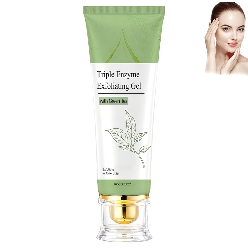 Gel Exfoliante Facial con Té Verde y Triple Enzima, Hidratante