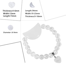 KYEYGWO Natural Moon Crystal Bracelet for Women, Reiki Healing Happiness 8 mm Beads Fashion Bracelet Jewellery Amulet, Rock crystal Elastic rope Alloys