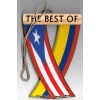 Rear view mirror car flags Colombia and Puerto Rico unity