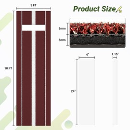 Neoaider 10 x 3 FT Softball Pitching Mat, Pitching Mat with Non-Slip Backing, High Density Anti-Fade Turf, Softball Pitching Mound for Indoor & Outdoor Use, Clay