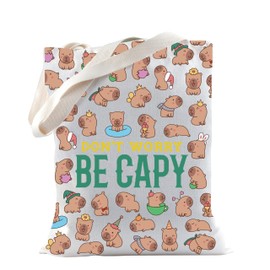 Capybara Gift Capybaras Lovers Gift Animal Don't Worry Be Capy Tote Bag for Capybara Lovers Rodent Gift (Be Capy Tote2)