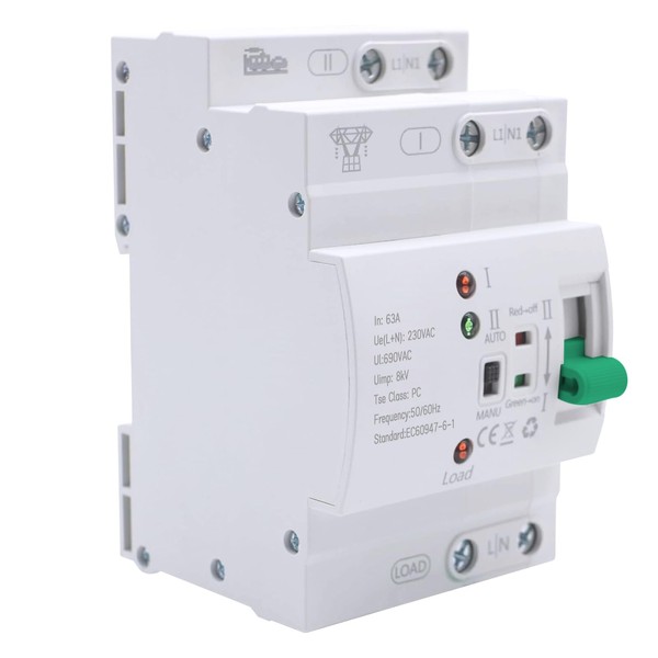 Automatic Transfer Switch, ATS 2P 63A 400V Transfer Switch DIN