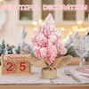 15.7 Inch Mini Pink Snow Christmas Tree Pink Artificial Christmas