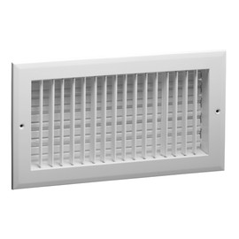 Hart & Cooley 10 Inch x 6 Inch Air Vent Cover, Aluminum Register with Straight Blade, Vertical Fin Design, and Multi-Shutter Damper, White