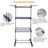 Dual Side Wings Rolling Collapsible Clothes Drying Rack Laundry Dryer