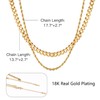 18K Gold Plated Necklace For Women, Lightweight Titanium Steel Layered