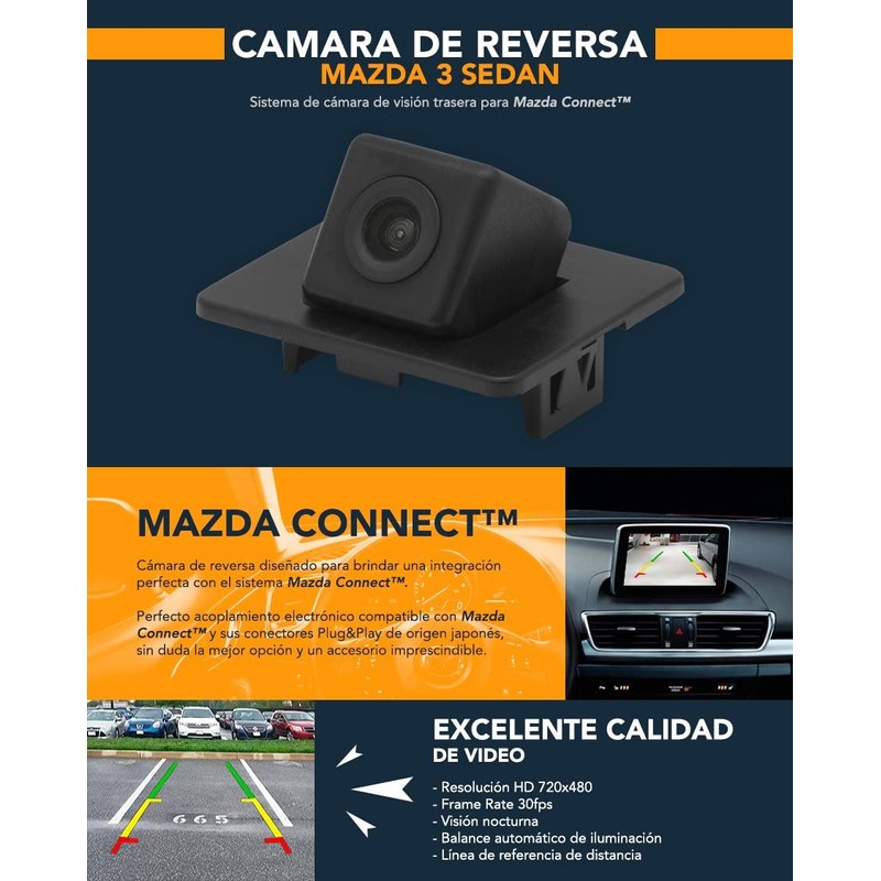 GADGET-STYLE Camara De Reversa Mazda 3 Sedan 2014 A 2018