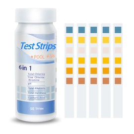 50 Strips Hot Tub Test Strips, 6 In 1 PH Test Strips, Rapid Water Testing Kit for pH, Chlorine, Alkalinity for Accurate Spa, Swimming Pool & Pond Maintenance