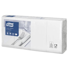 Tork White Lunch Napkin 1/8 Folded, 2 Ply, Pack of 200 Napkins