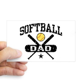 CafePress Softball Dad Rectangle Bumper Sticker Car Decal