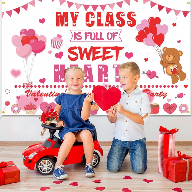 My Class is Full of Sweethearts Backdrop Banner Valentine's Day