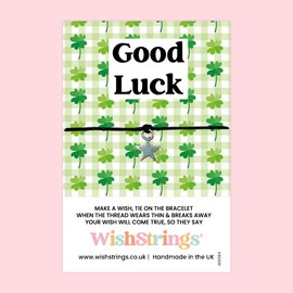 Good Luck Wish Bracelet with Tibetan Silver Charm | Thoughtful Gift Under £5 | Perfect for Exams, New Job, University, School, College | Make a Wish for Success and Fortune