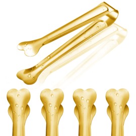 18 Pack Premium Small Serving Tongs, Mini Stainless Steel Appetizer Tongs 4.33Inch Gold