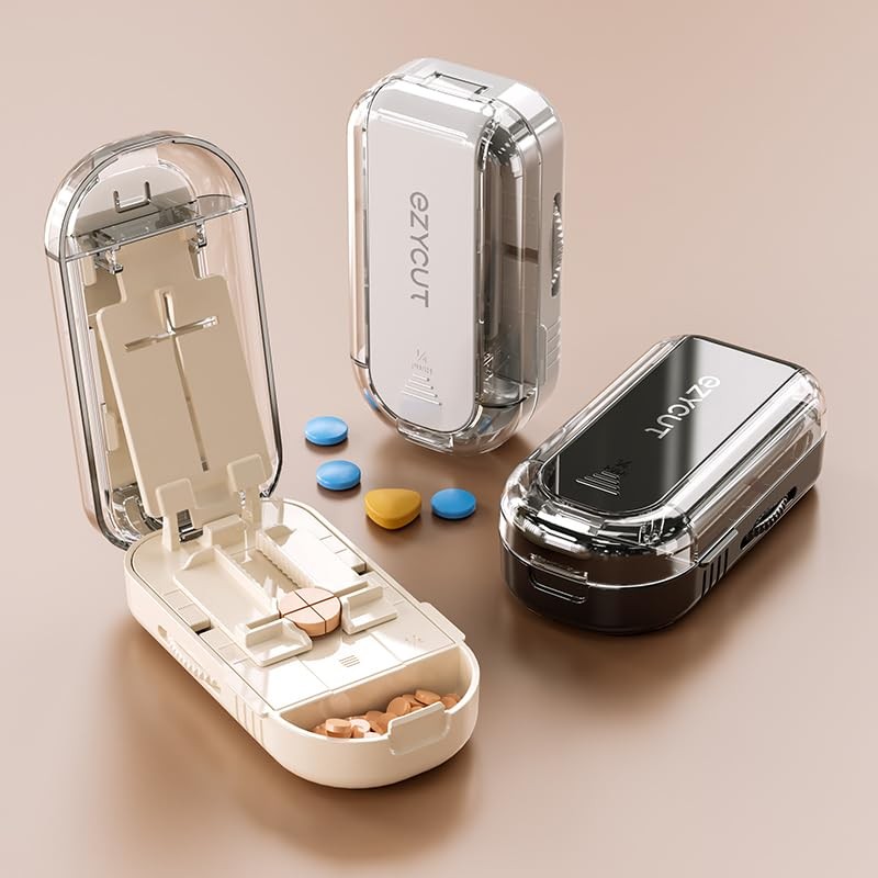 Pill Cutter,Multi-Tablet Cutter with Replaceable Blades & Safety Guard –