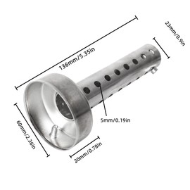 Andux Zone Motorcycle Rear Silencer 60 mm Removable Universal Rear Silencer XSQ-03 (Silver)