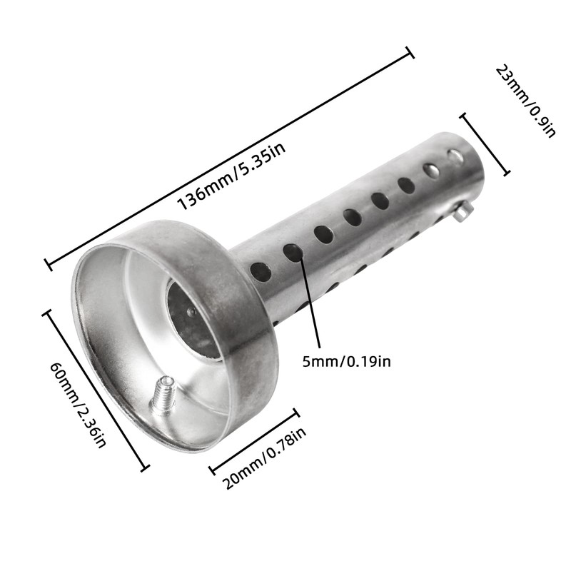 Andux Zone Motorcycle Rear Silencer 60 mm Removable Universal Rear