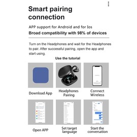 Language Translator Earphones, M8 Language Translator Earbuds Smart 144 Languages High Accuracy Bluetooth Two Way Translator Device