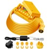 MICTUNING Heavy Duty 7 Way Plug Inline Trailer Cord with