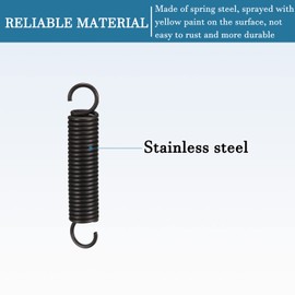 QUARKZMAN 100 mm Free Length Double Hook Tension Spring x 1 Piece Metal Extension Coil Springs for Industrial Machines Black