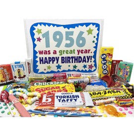 RETRO CANDY YUM ~ 1956 70th Birthday Gift Box of Nostalgic Candy from Childhood for 70 Year Old Man or Woman Born 1956