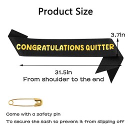VIVIVOGO Congratulations Quitter Retirement Sash, Funny Retirement Party Supplies, Ideas, Retired Sash for Women Retirement Gifts, Favors