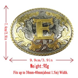 通用 Men's Belt Buckle,3D Golden Letter,Alphabet, Initial,Carving Belt Buckle A~Z,Western Vintage Style Cowboy Belt Buckles Jeans Accessory