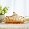 Champagne Covered Butter Dish for Countertop 6.5inch Glass Butter Dish