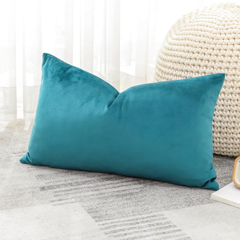 Artscope Luxury Velvet Cushion Covers Decorative Lumbar Pillowcases Soft Solid