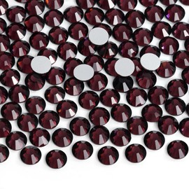 Jollin 288pcs Flatback Rhinestones Glue Fix Crystal Glass Diamantes Gems for Crafting Nail Art Crafts Decorations Clothes Shoes 7.2 mm (ss34, Amethyst)