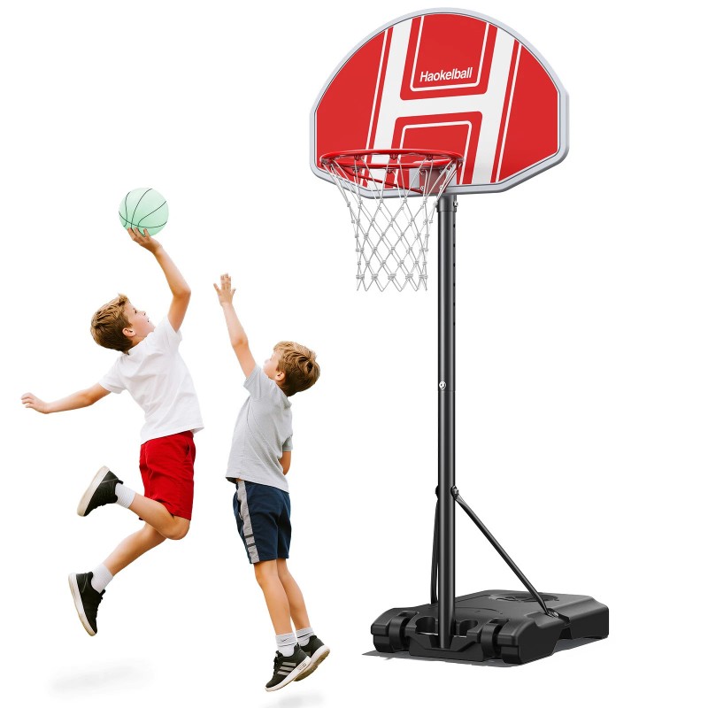 Portable Basketball Hoop 5.5-6.1Ft Height Adjustable LED Poolside Gift for