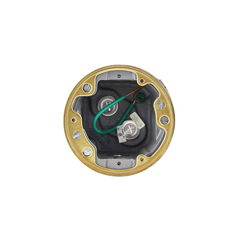 Hubbell B2519 Round Cast Floor Box, Deep, Fully Adjustable, Brass