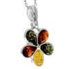 925 Sterling Silver & Multi-Stone Teardrop Shaped Genuine Baltic Amber
