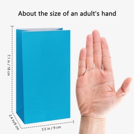 KEYYOOMY Small Paper Bags Blue Party Goody Bags for Party (24 CT, 3.5 X 2.4 X 7.1 In)