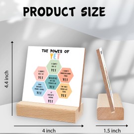 Guawubiang Mental Health The Power of Yet Sign, Mental Health Desktop Decor, Growth Mindset Decorative Wooden Sign, Perfect Sign Decor for School Counselling Office 4 * 4 IN