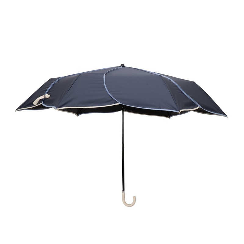 Francfranc French Bi-Color Piping Folding Umbrella, 18.5 inches (47 cm),