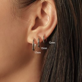 LILIE&WHITE Women's Elegant Set of 3 Stud Earrings for Women, Timeless Design with Zirconia, Perfect for Everyday Use and Special Occasions, Golden Earrings in Modern Style Gift, Copper